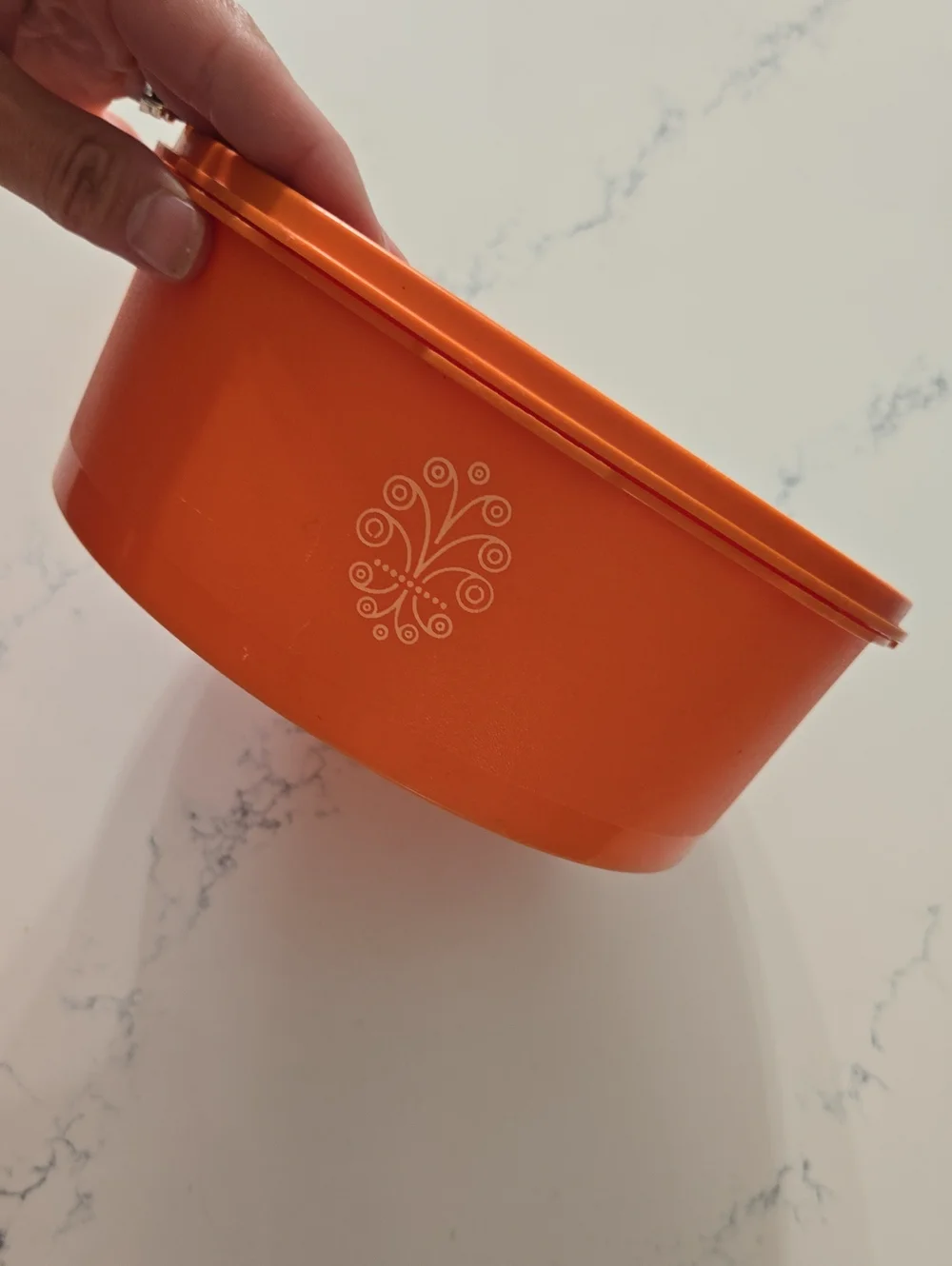 Vintage Tupperware Orange Servalier #1204-2 With Lid 1205-4